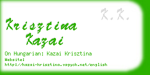 krisztina kazai business card